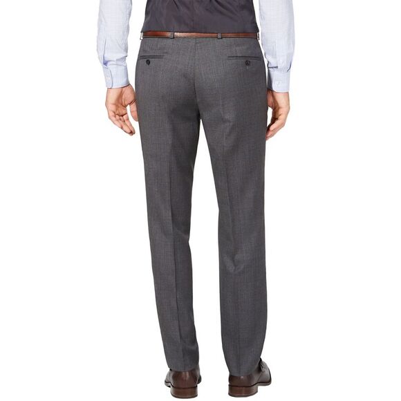 Michael Kors Mens Regular Fit Natural Stretch Check Wool Pants 37W x 34L Grey - Picture 2 of 3